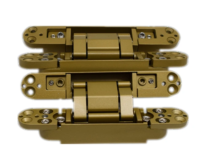 2pcs  Gold hidden door hinge 3D Adjustable Conceal door Hinge Zinc Alloy Invisible Door Hinge bearing 40KG 150*25MM