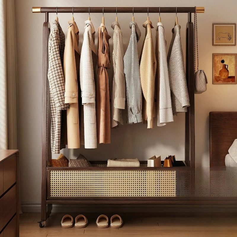 Entrance Hall Standing Cloth Rack Floor Storage Mid Century Modern Clothes Rack Entrance Dressing Room Furniture For Clothes