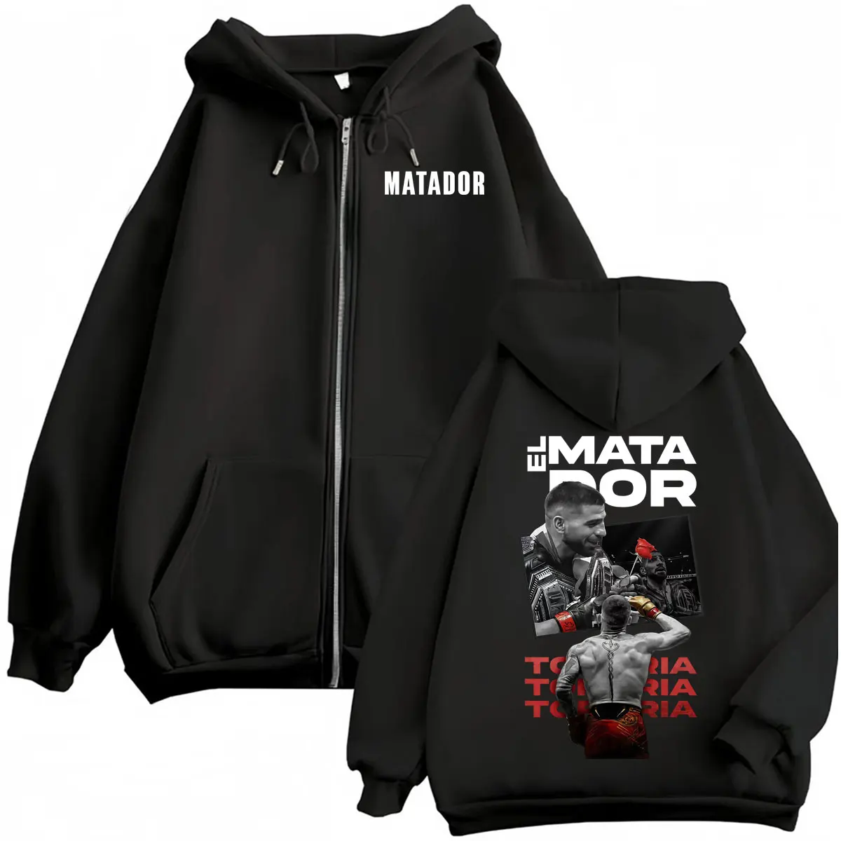 Sudadera con capucha El Matador Ilia Topuria La Leyenda para hombre y mujer, estilo gótico, con cremallera, de alta calidad, informal