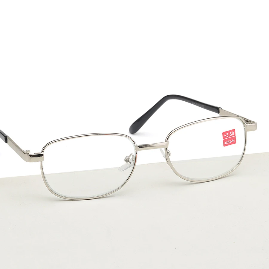 Vintage Silver Metal High number Reading Glasses with Glass-lens +400 +450 +500 +550 +600