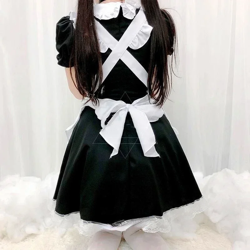 Un sexy gatto nero ragazza donna fantasia cameriera francese vestito da uomo gotico dolce lolita vestito anime costume cosplay plus size XXXL XXXXL