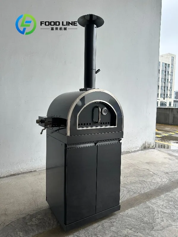 Freestanding Wood Pizza Oven With Storage Cabinet Base Reduces Floor Clutter And Supports All-Day Continuous Pizza Production