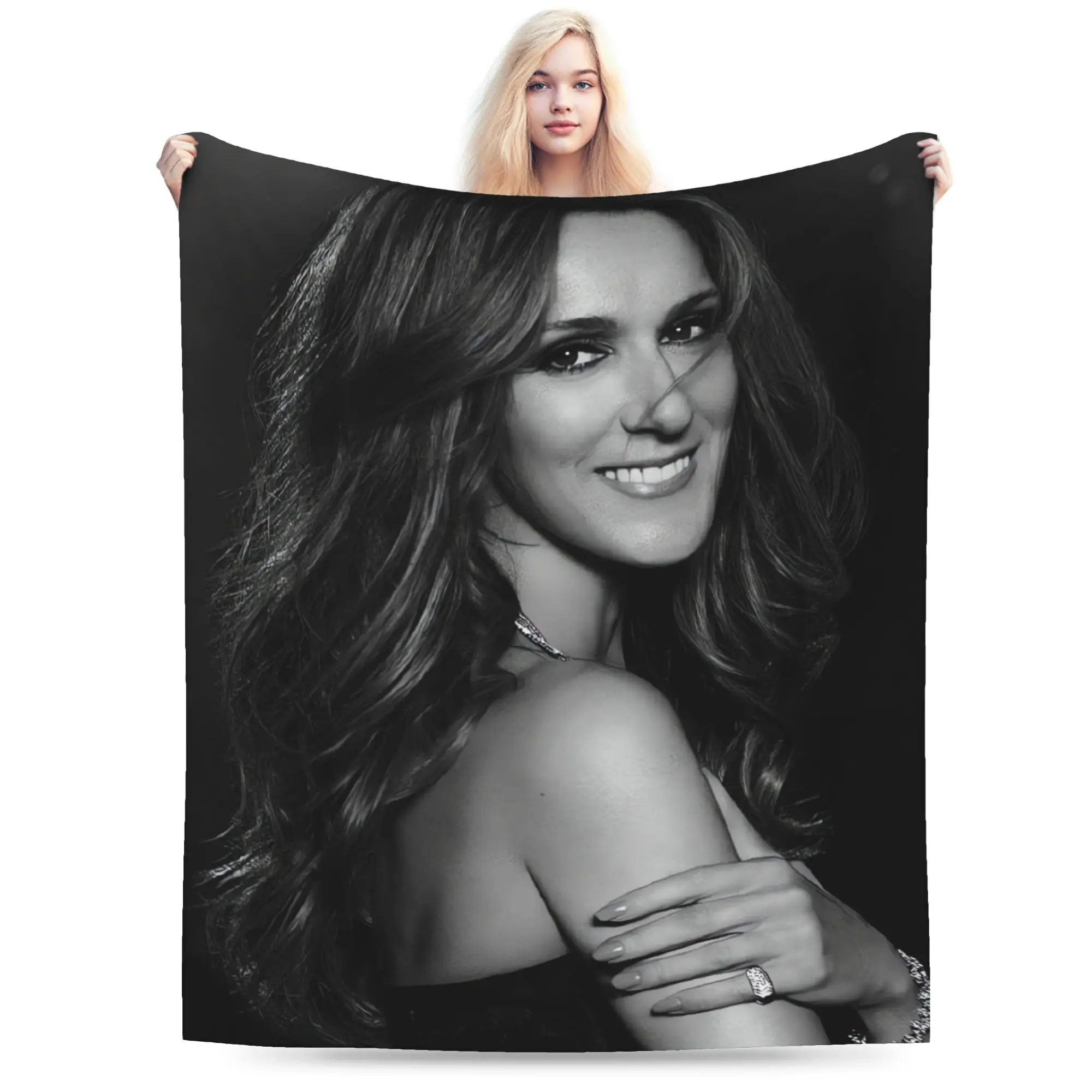 Celines Dions Paris 2026 Tour Blankets  Camping Flannel Bedding Throws For Couch Bed Super Soft Custom Quality Bedspread Gift