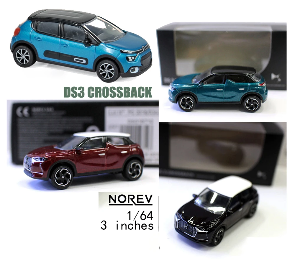 ダイキャスト合金玩具車、ダイキャストカー、コレクションギフト、1: 64スケール、ds3、クロスバック2019、シュノーケリング、3インチ、新品