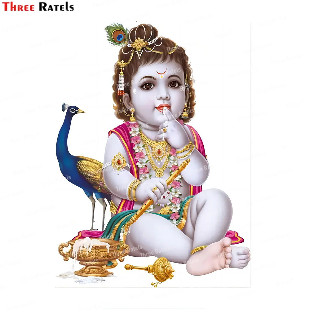 Three Ratels K466 Makhan Chor With Peacock Wall Sticker Medium Akhan Chor With Original