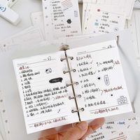 50Sheets M5 A8 Loose-Leaf Notebook Refill Paper Line Grid Index Inside Page Cards Inner Refill Binder Paper Pages