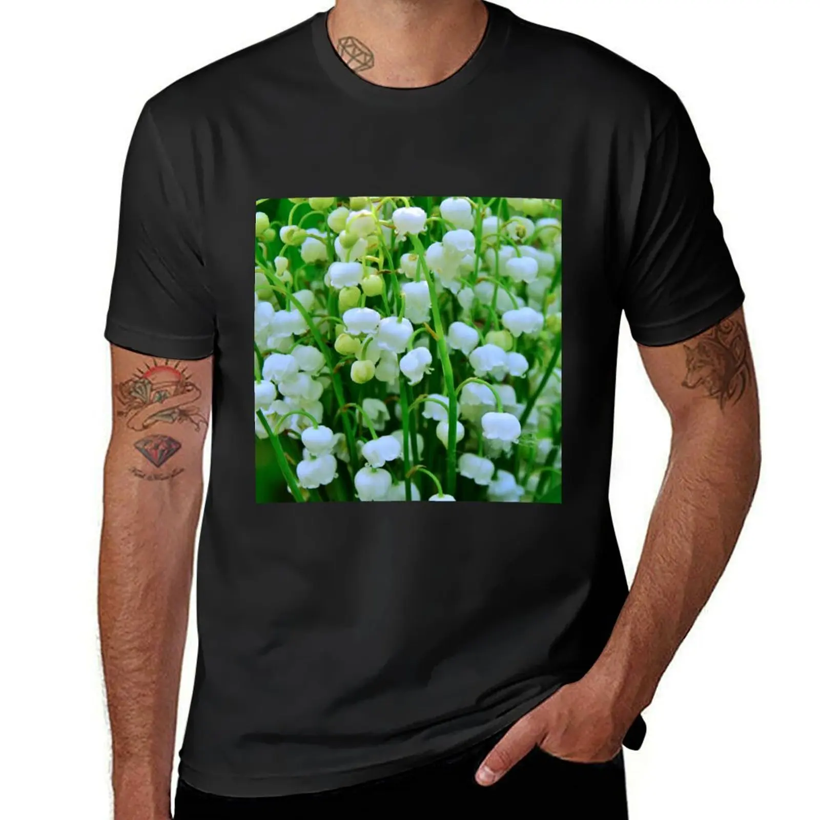 Lily of the Valley Spring Flowers T-Shirt new edition Aesthetic clothing oversizeds mens white t shirts