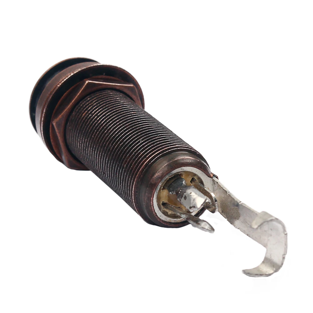 

Long Shank Jack Socket Metal Guitar End Pins Brass Built 3 Prong Output for Guitar Bass Accessories Reliable Cylinder