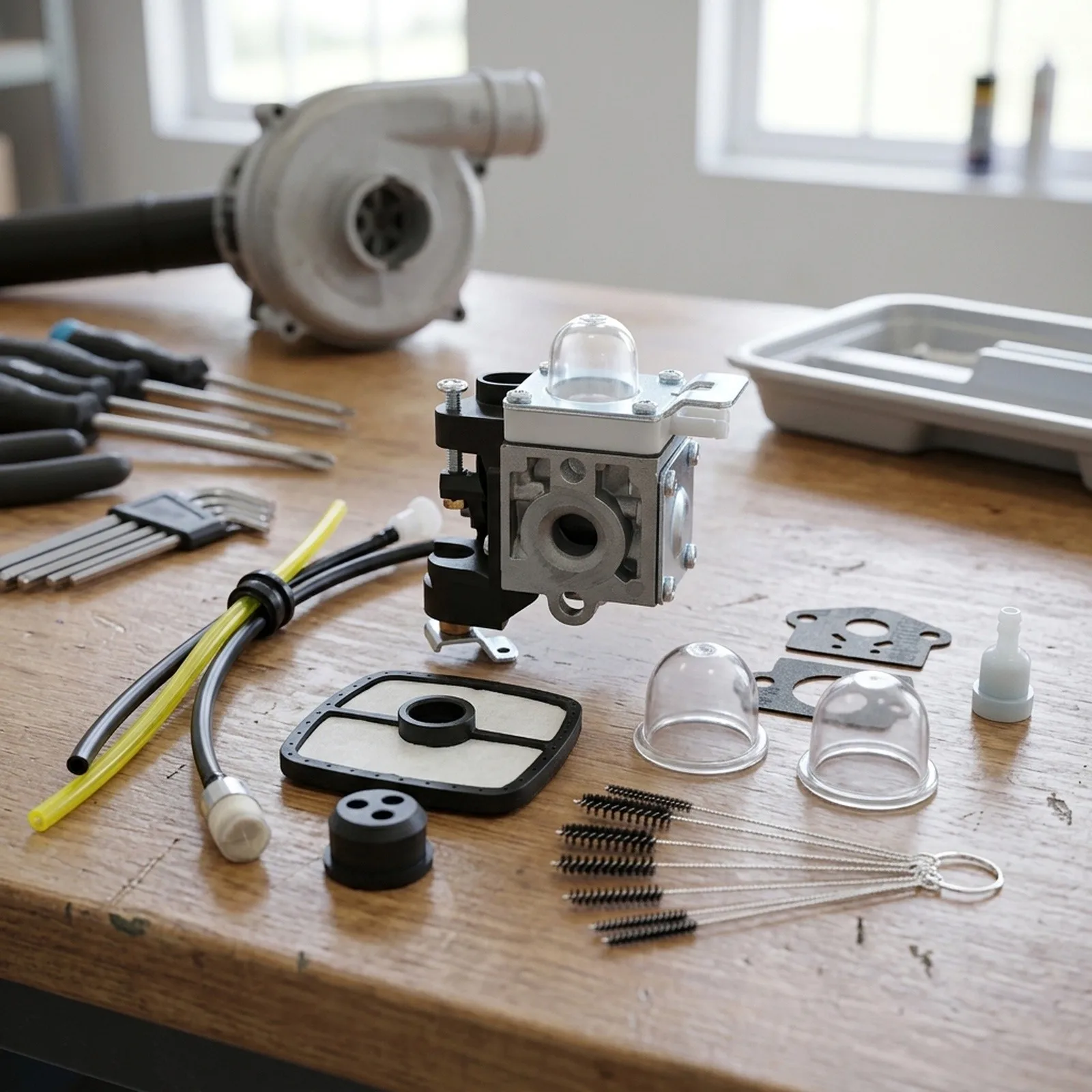Comprehensive Carburetor Maintenance Kit for Echo PB250 and ES250 Features for Air Filter Gaskets Fuel Line and Brush Tool