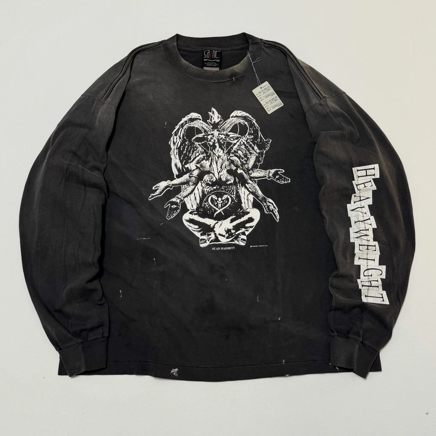 

Винтажная футболка с принтом овечьей головы и демона Saint Nice, мужская и женская футболка высокого качества 1:1, футболки