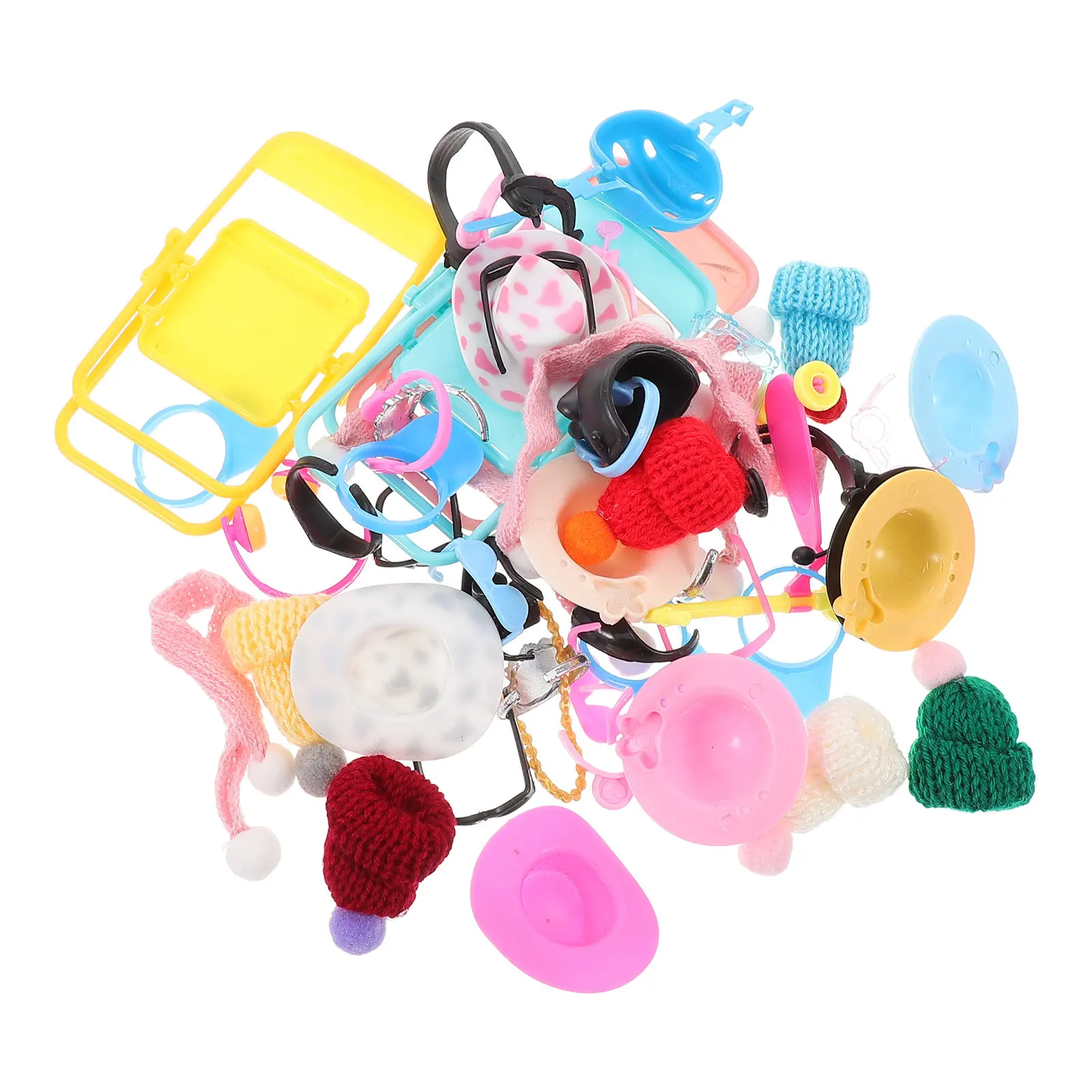 51Pcs Mini Yellow Duck Accessories Bulk Set Bathroom Pool Car Dashboard Earphone Organizer Swimming Bath Toys