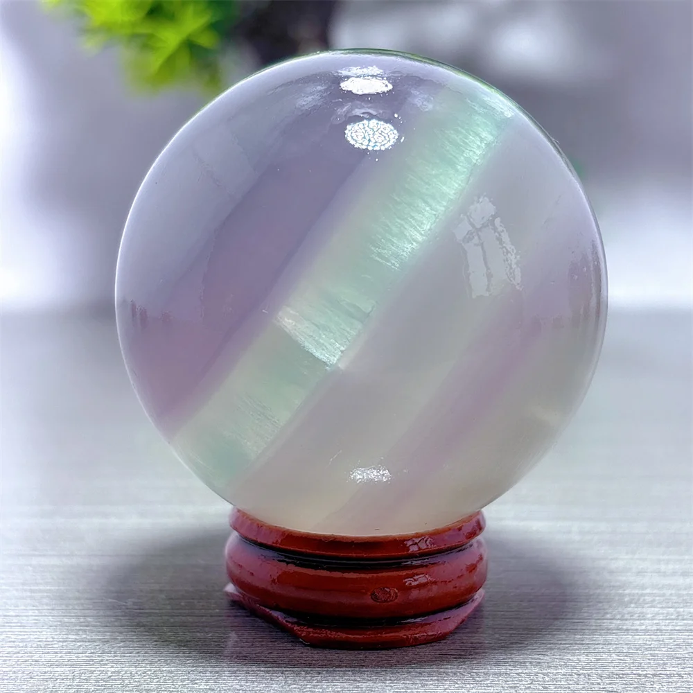 

Lavender Green Fluorite Sphere Natural Crystal Home Decoration Room decor Luck Quartz Stone Garden Healing Energy Love Gifts