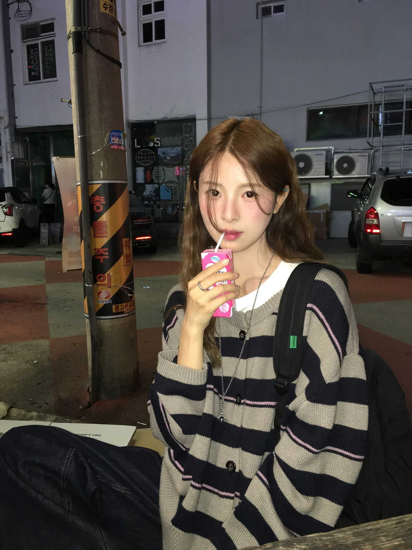 

Теплый вязаный кардиган из смесовой пряжи с полосатым узором из верблюжьей шерсти и нейлона для женщин, повседневный, свободного кроя