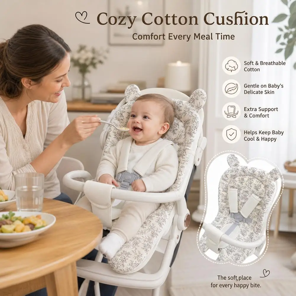 Baby Stroller Seat Cushion Soft Mattress Kids Pushchair Car Mat Stroller Accessories Soft and Comfortable Stroller Cotton Pad
