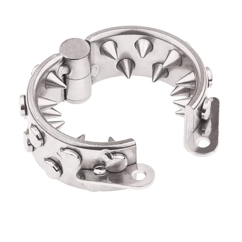 Stainless Steel Spike Penis Rings Lock Bondage Scrotum Dick Chastity Cage Metal Ring Urethral Plug Sex Toy For Men Stimulator