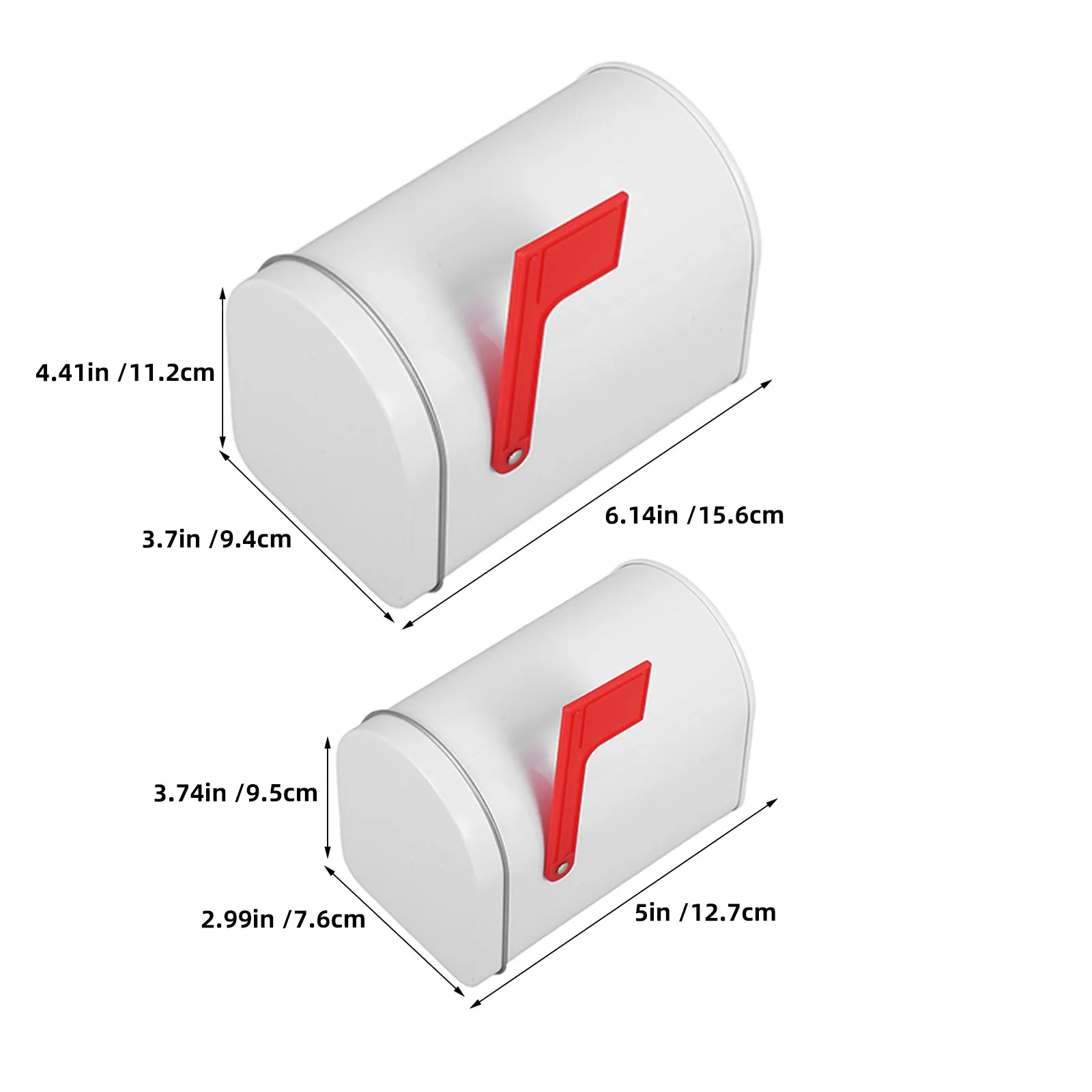 Picture 7: 2Pcs Mini Tinplate Mailbox Red Flag Decorative Metal Postal Box Tabletop Organizer for Classroom Valentines Party Favors Gift