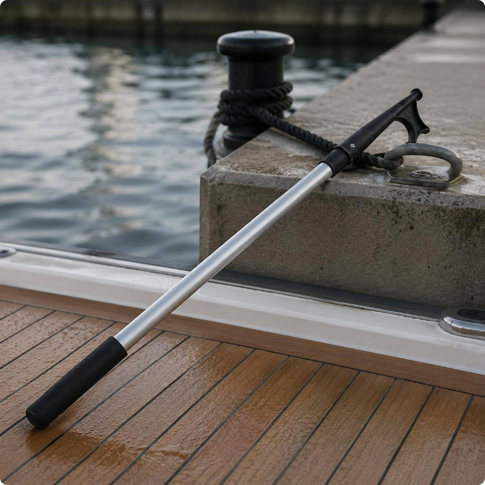 

Telescopic Boat Hook Lightweight Telescoping Boat Hook Telescoping Dock Pole Saltwater-Ready Retractable Marine Pole for Boaters
