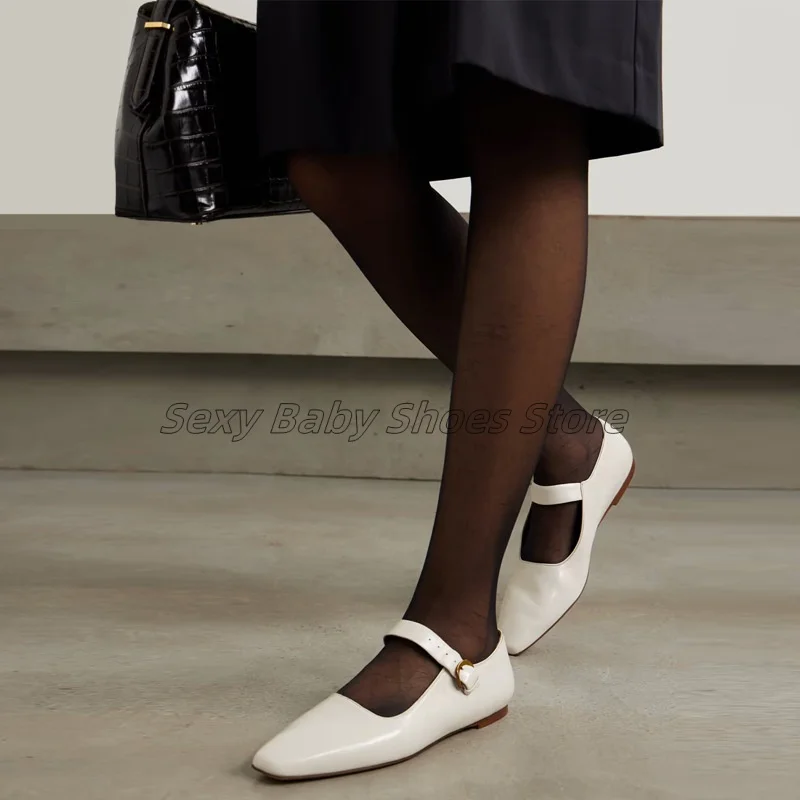 

Flat Shoes Shallow Mouth Single Shoes Female Fall Leather Mary Jane Loafers Small Leather Shoes Commuting Career Women's Shoes