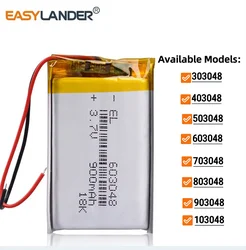3.7V 503048 800mAh 303048 403048 603048 703048 803048 903048 103048 123048 Rechargeable Lithium Li-ion Polymer Battery