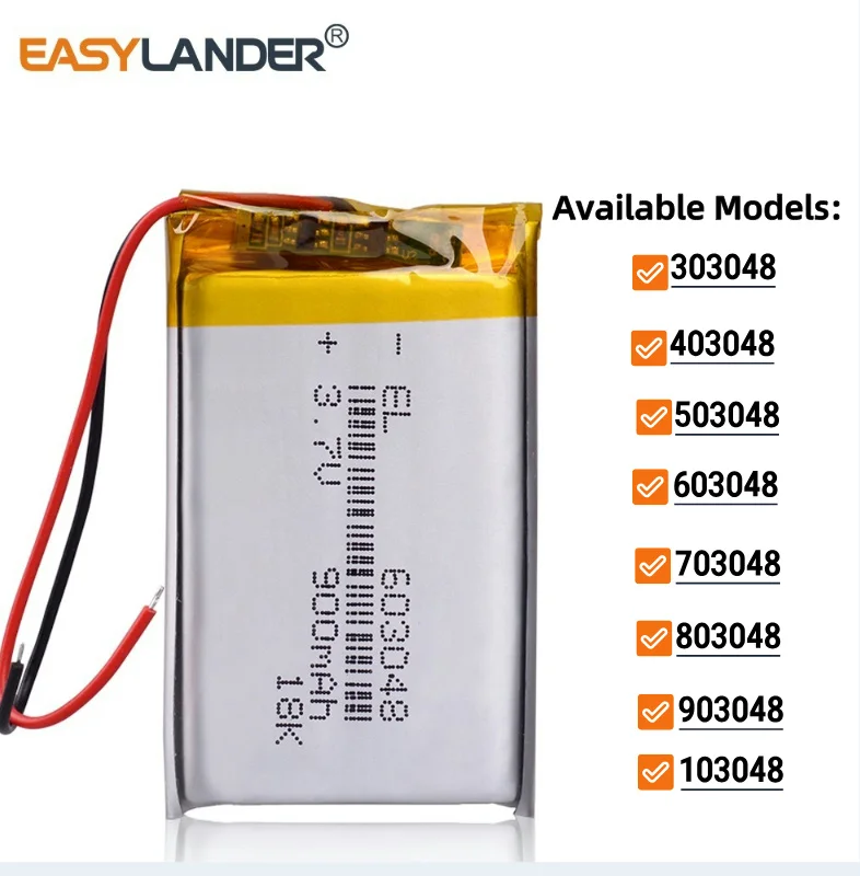 3.7V 503048 800mAh 303048 403048 603048 703048 803048 903048 103048 123048 Rechargeable Lithium Li-ion Polymer Battery