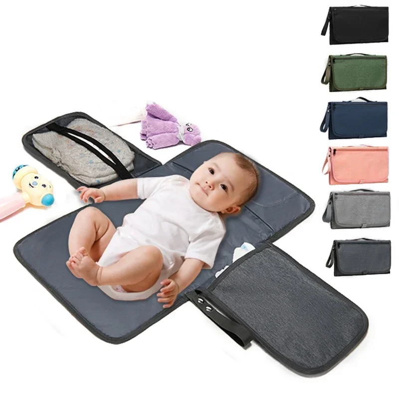 Tragbare Windel Wickel unterlage tragbare Wickel unterlage mit Taschen wasserdichte Reise Windel Wickels tation Kit Baby Geschenke