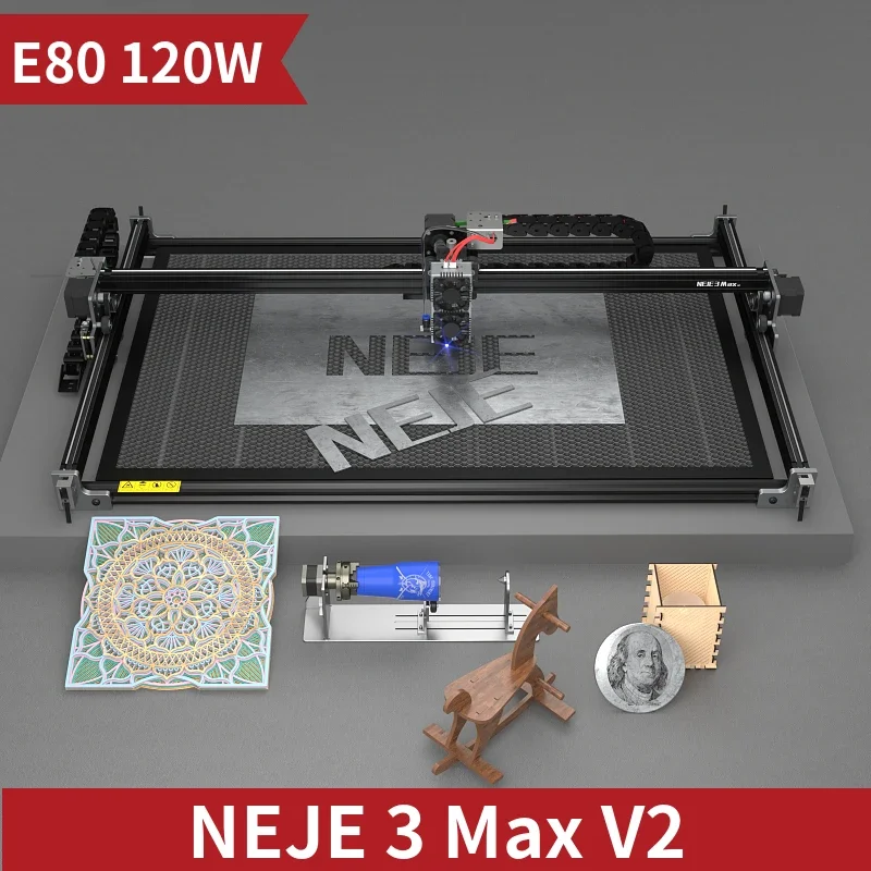 

NEJE 3 Max V2 E40/E80 Laser Engraving Cutting Machine Woodwork Tool Business Machine Air Assist Laser CNC Router Laser Engraver