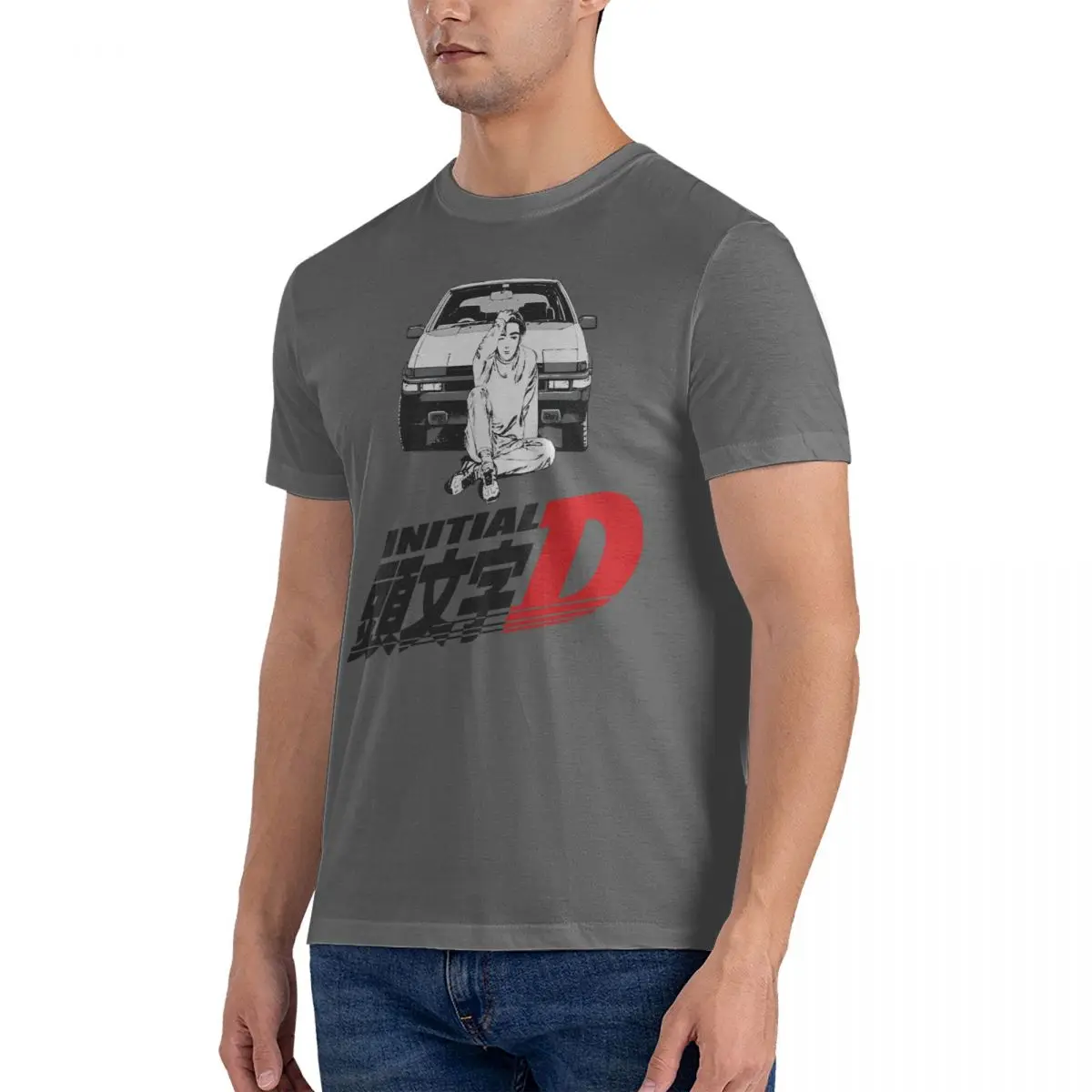 Initial D Takumi AE86 T-Shirts for Men Initial D Unique 100% Cotton Tee Shirt Round Collar Short Sleeve T Shirt Gift Clothes