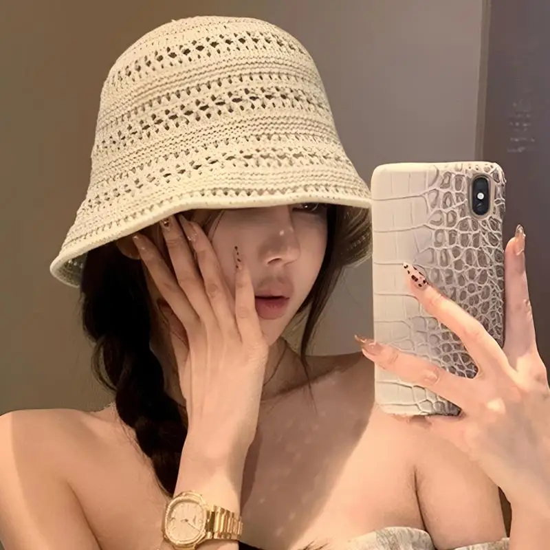 

Japanese Style Bucket Hat Summer Breathable Sunshade Hat Casual All Cover UV Protection Outdoor Beach Caps For Women