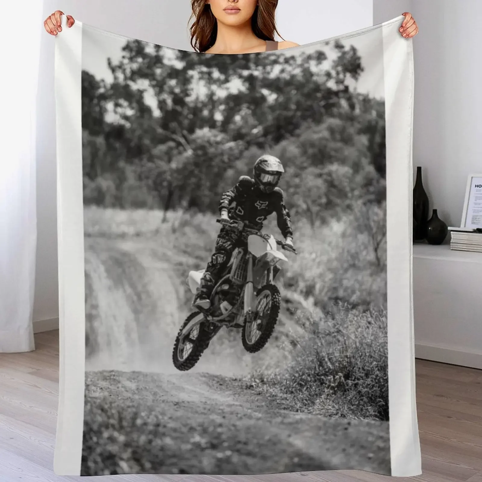 Motorbike Throw Blanket Comforter Soft Beds Retros Blankets