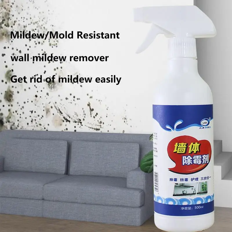 Mildew Stain Remover 500ml Multi-purpose Mildew Cleaner Mist Wall Mold Remover Mold Cleaning Spray For Toilet Tile Seams Washing