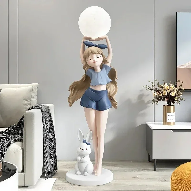 A  NNLarge girl living room floor ornament home soft decoration jewelry can shine