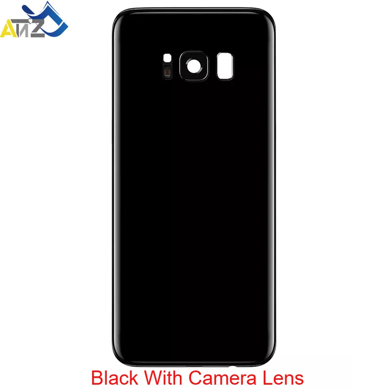 لهاتف سامسونج جالاكسي S8 SM-G950D/F S8 Plus SM-G955D/F غطاء زجاجي خلفي غطاء باب البطارية مع عدسة الكاميرا ولاصق