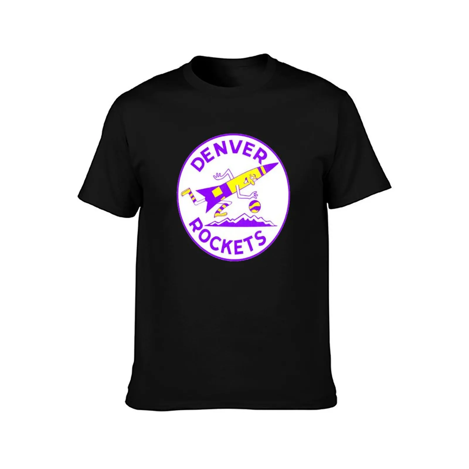 Denver Rockets Vintage Logo T-Shirt Summer Casual Cotton Tee Oversized Streetwear Tops Vintage Graphic Print 100% Cotton