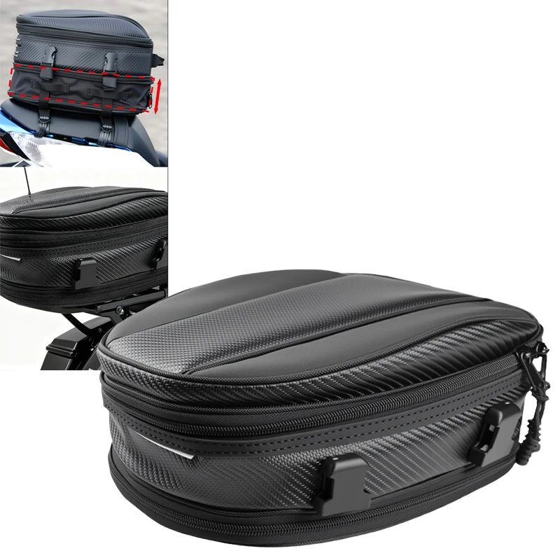 

Motorcycle Rear Seat Bag Waterproof Back Saddle Helmet Tail Luggage Bags Box Rear Seat Bag Tail Luggage Box Motorcycle Tail Bag
