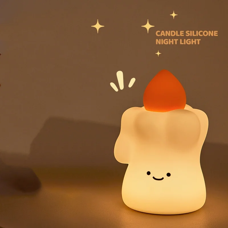 Simple creative Christmas candle silicone gift for friends birthday gift patting light cute high-value atmosphere night light