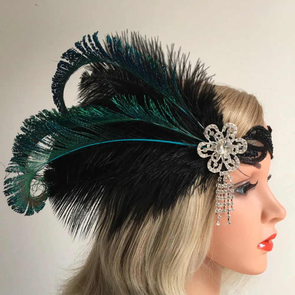

Green Hair Band Women Elegant Peacock Headdress for Wedding Photography Bridesmaid Party Costume Stage Performance
