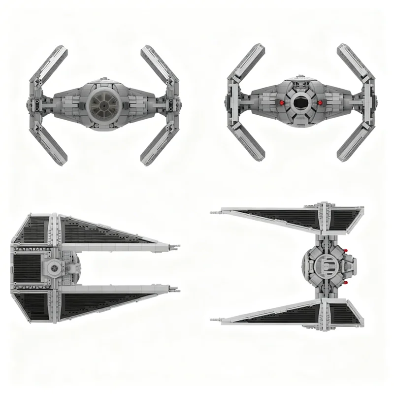 2464PCS MOC Space Battle Ucs Galactic Empire Tie Interceptor Model Building Blocks Display DIY Creative Building Blocks Gift Set