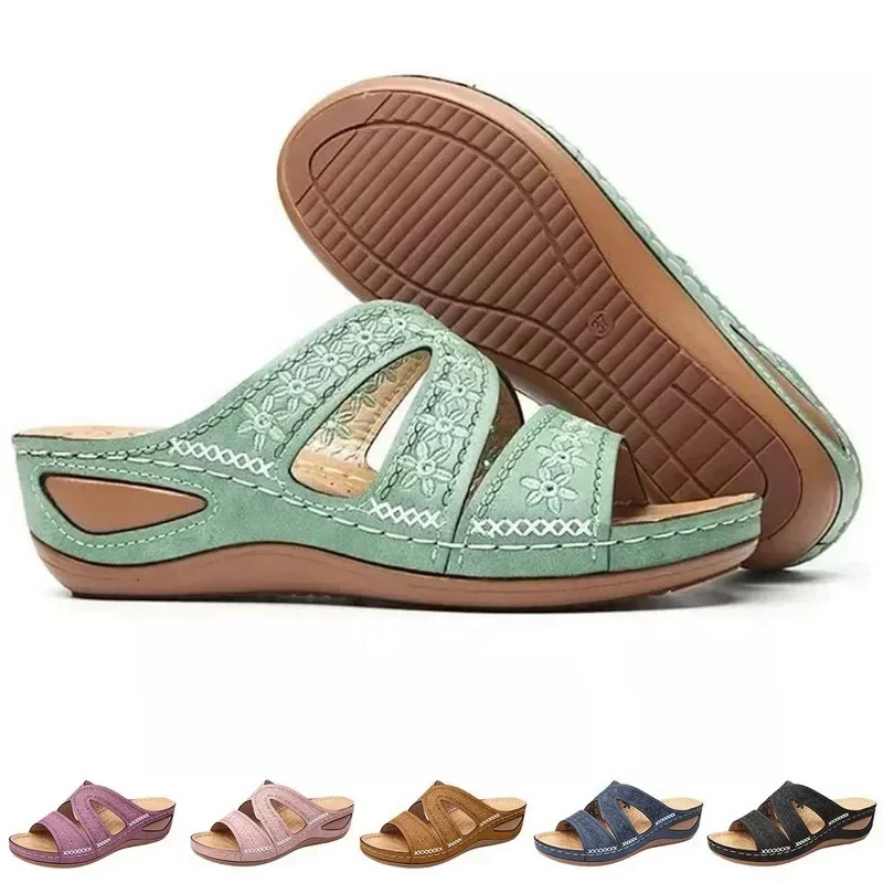 Sommer 2026 Damen-Sandalen mit offenen Zehen, Retro Rutschfeste Leder-Freizeitsandalen, Modische Vielseitige Damensandalen – Detail 4