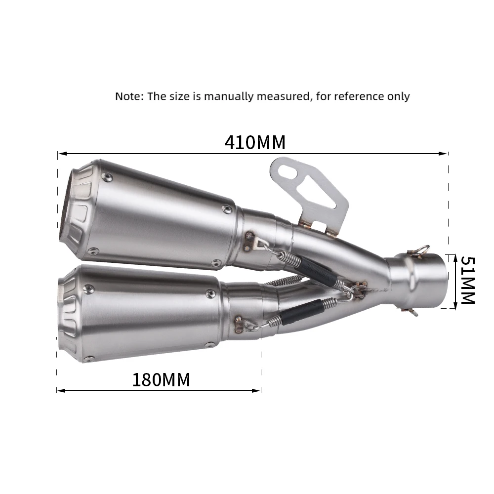 Tubo De Escape De Motocicleta Universal, Silenciador Duplo, Sistema De Escape Para Motocicleta, CBR500R, R3, Z900,51mm