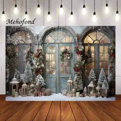 Mehofond Photography Background Winter Christmas Window Snow Xmas Trees Kids Family Party Portrait Decor Backdrop Photo Studio