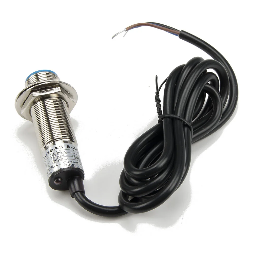 M18 5Mm Sensor Penginderaan DC 6-36V NPN PNP NO NC LJ18A3-5-Z/BX Oleh AX AY Silinder Sensor Jarak Induktif