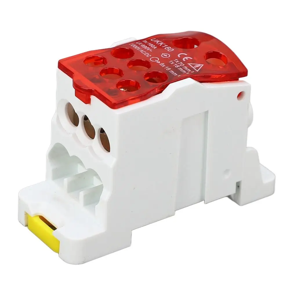 Red and Biue Rail Distribution Box PA66 Retardant Fine Insulation Power Wire Connector 690V 160A