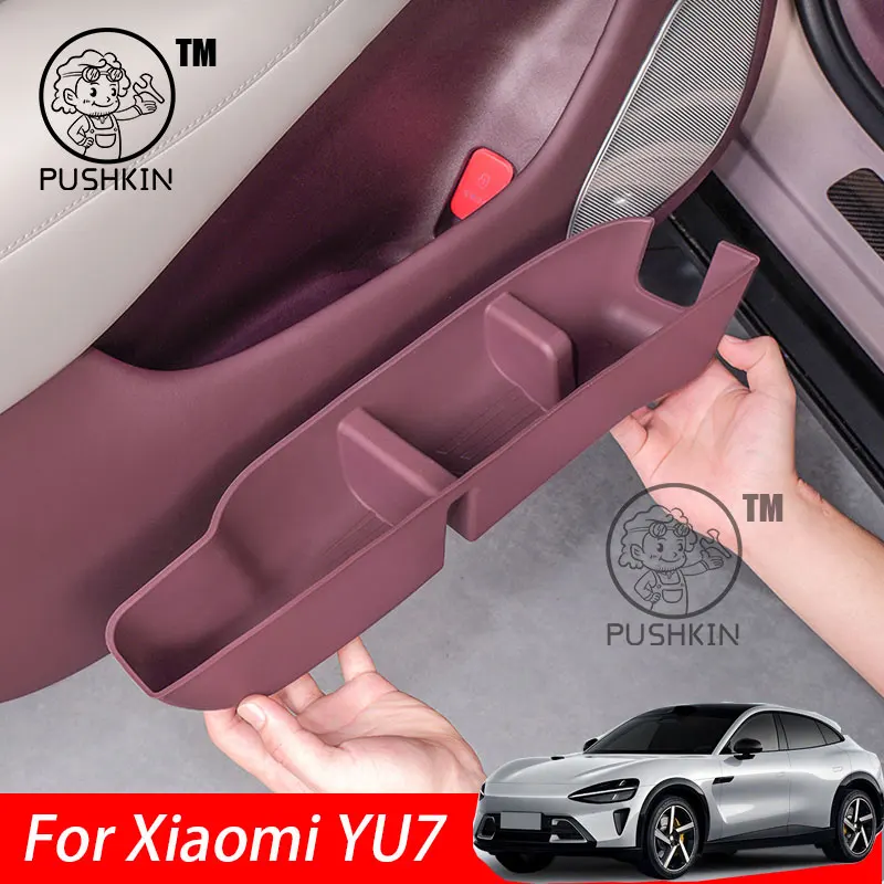 

For Xiaomi YU7 2025 Silicone Car Door Storage Box Vehicle Door Slot Organizer Car Interior Accessories