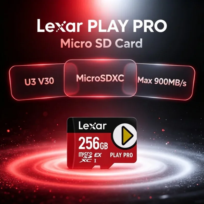 Lexar PLAY PRO MicroSDXC Express Card 256GB 512GB 1TB Max 900MB/s V30 U3 C10 A2 High Speed Memory Card Class 10 4K for 4K Video