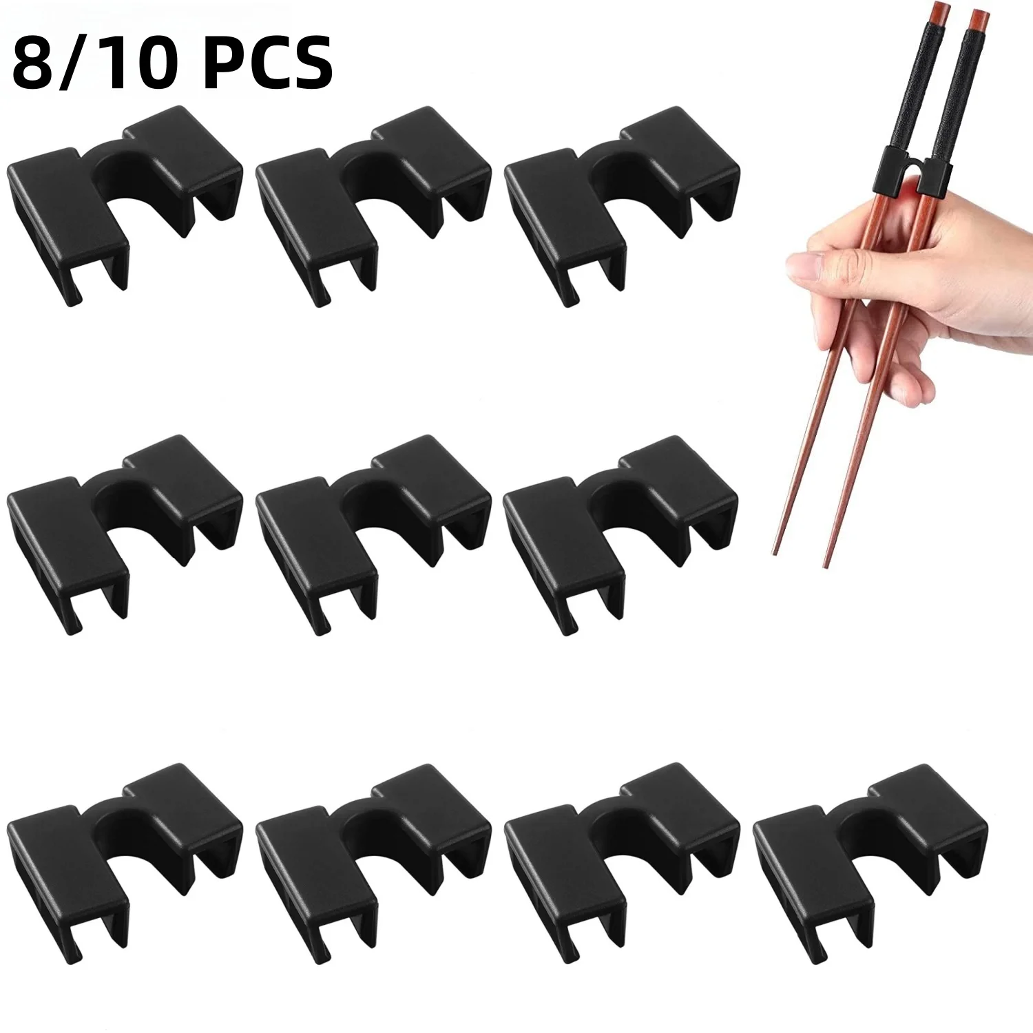 Durável Dobradiça Conector Chopsticks, Pequeno, Fácil Uso, Chopstick Trainer, Portátil, Reutilizável, Ajudante, Japonês, Assistente de Treinamento, 8 Pcs, 10Pcs