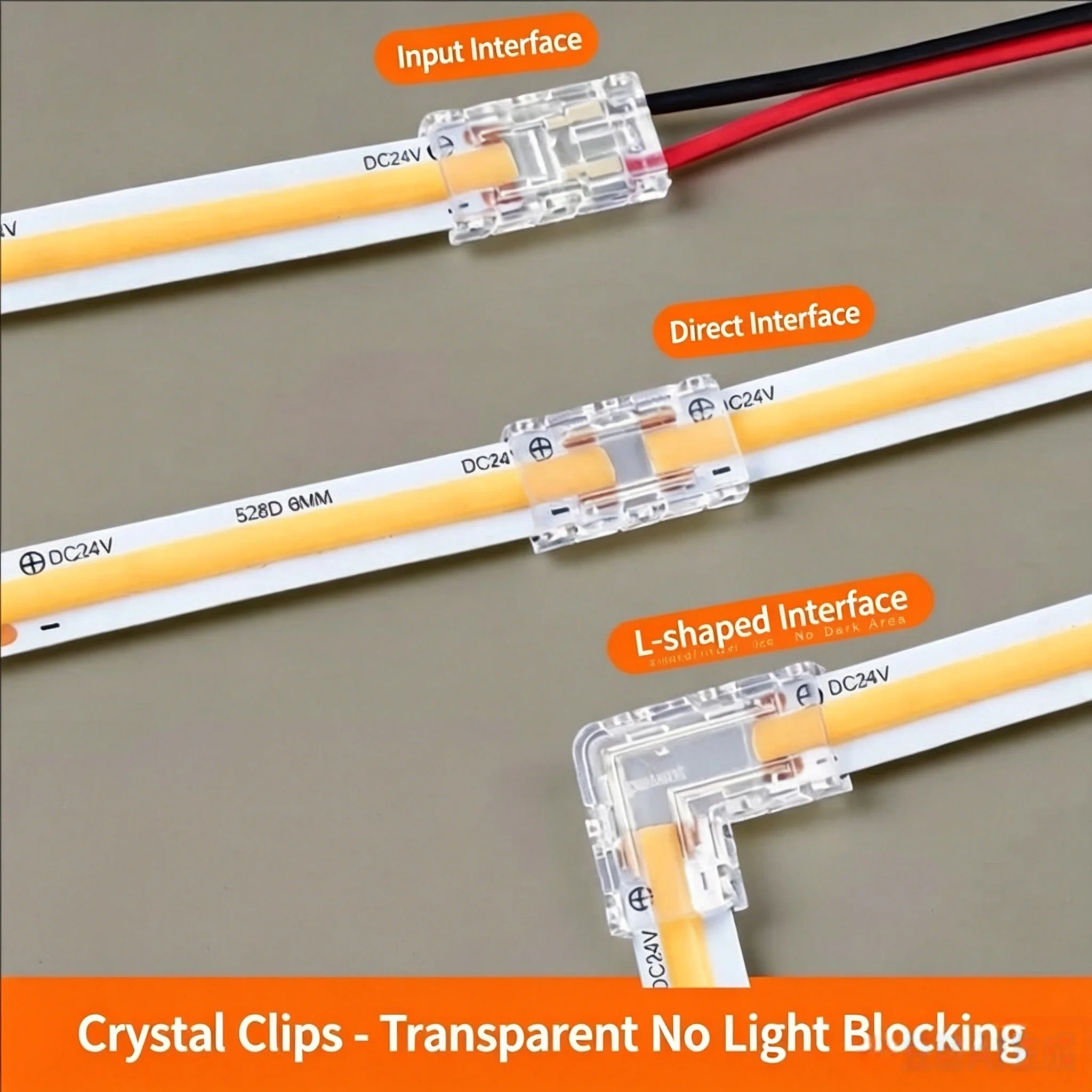 Handgepresster Lötfreier Einfach zu Installierender 2/3/4-Pin LED-Lichtstreifen-Verbinder, Geeignet für 5/8/10mm COB-Lichtstreifen