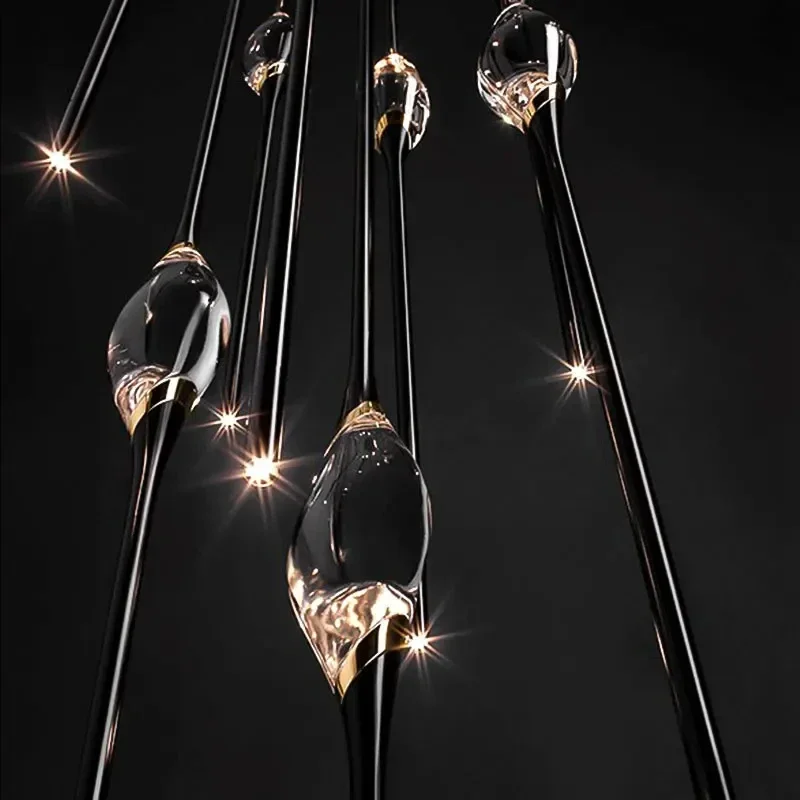 

SANDYHA Nordic Modern Ceiling Chandeliers Luxury Led Brass Crystal Lights for Living Room Dining Bedroom Home Decor Salon
