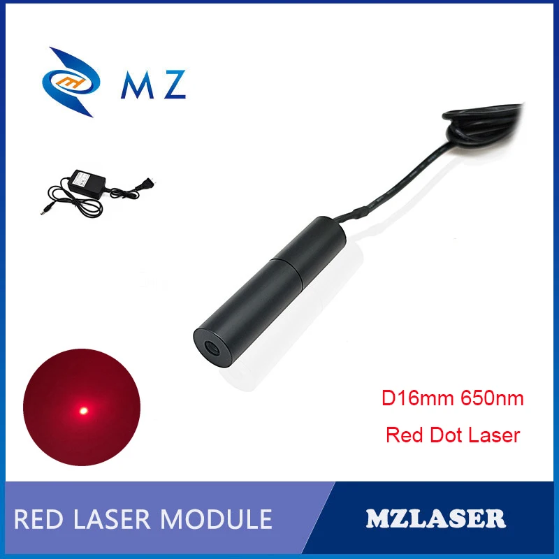 Red Dot Laser Diode Module Mini D16mm 650nm 5V 10mw 20mw 30mw 50mw 100mw Single-Mode Industrial Grade Laser With Adapter Supply