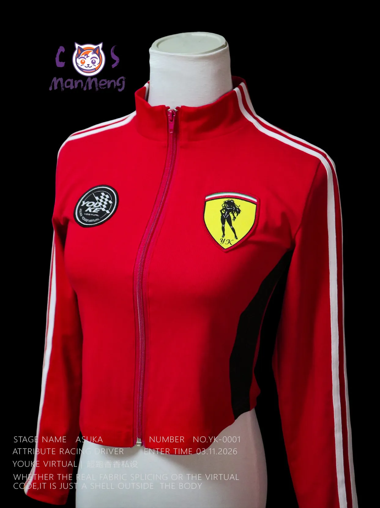 

Anime EVA Asuka Langley Soryu Cosplay Costume Red racing cool short jacket Halloween party men's and women's casual jacket