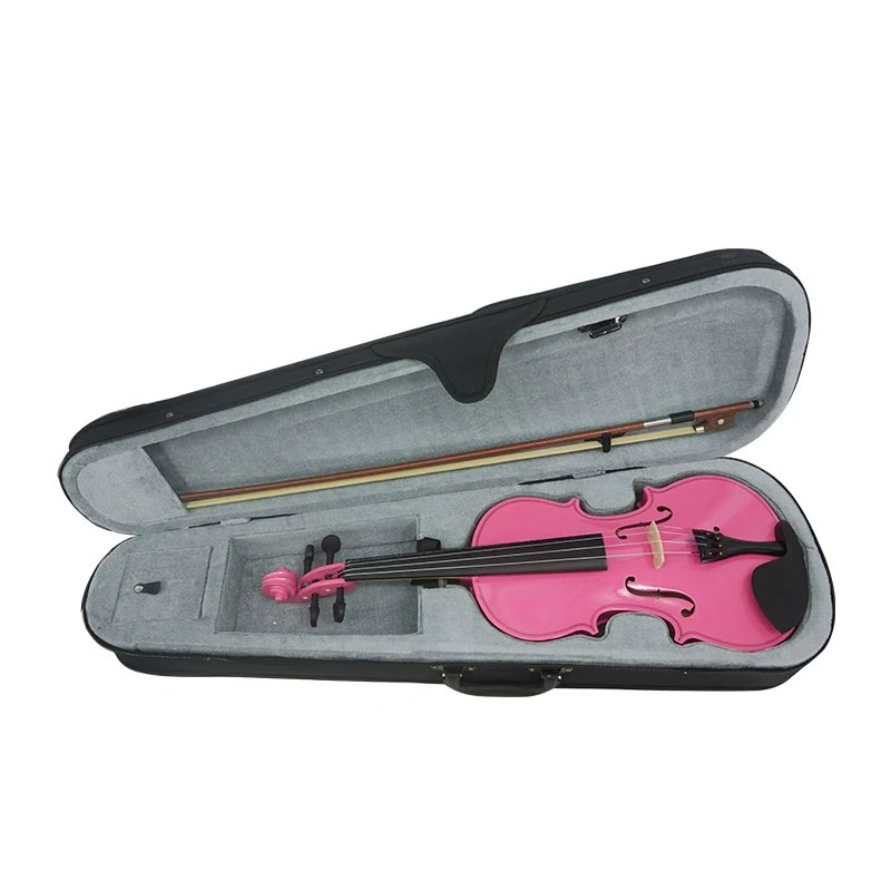 4/4 3/4 1/2 1/4 1/8 Gloss Colour Violin Outfits For Kids Beginners Musical Instrument